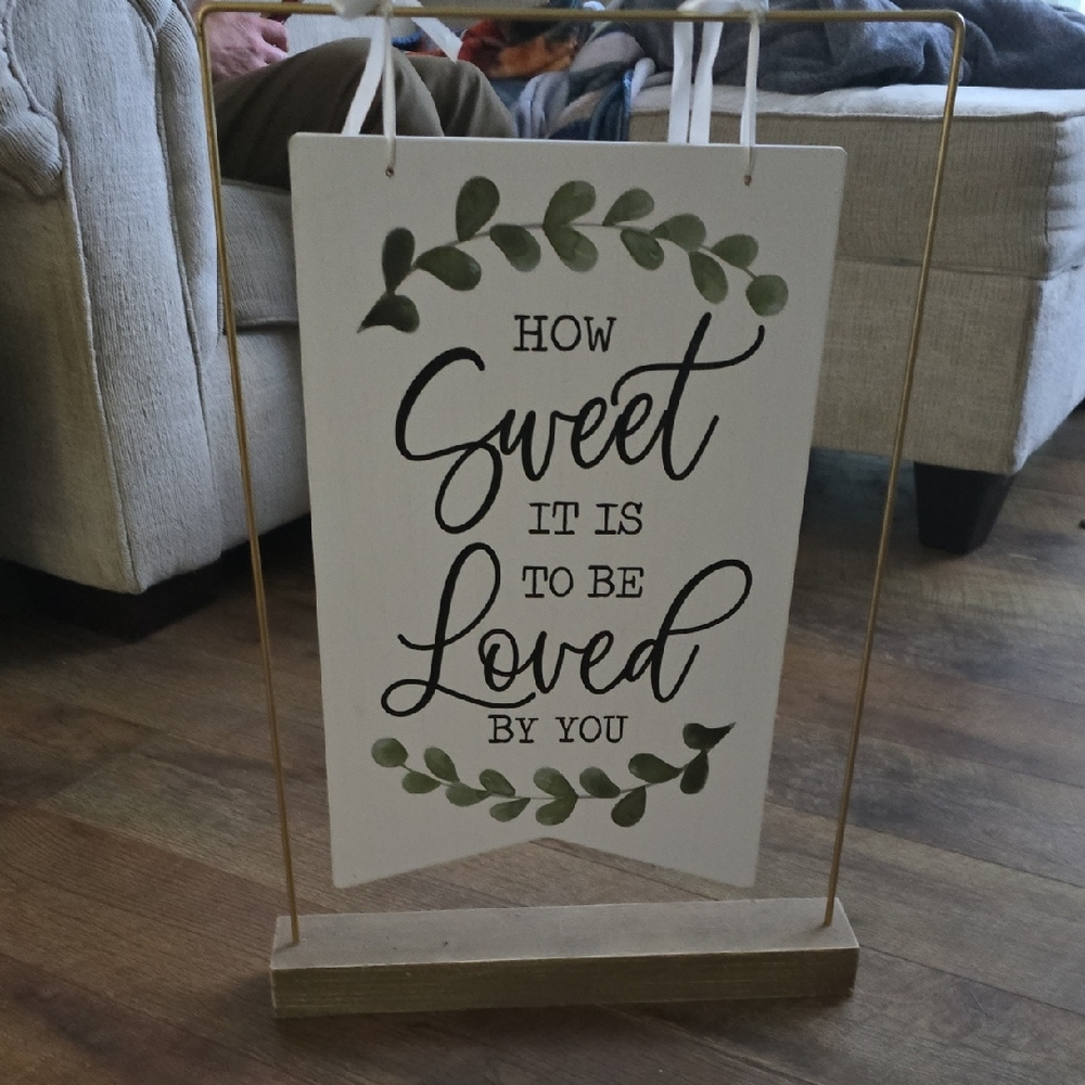 Decorative Hanging Sign with Greenery